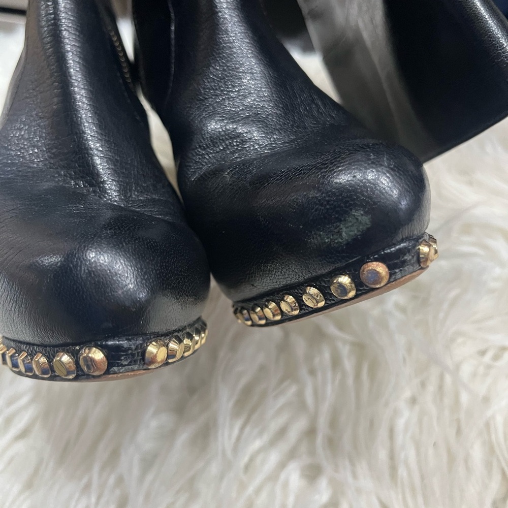 HOT Black Leather Knee-High Boots - Picture 3 of 4